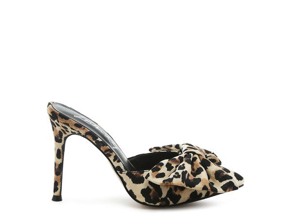 Hot Mamma Leopard Mule Bow Shoe