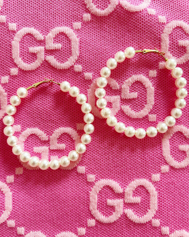 Pearl Hoop Earrings