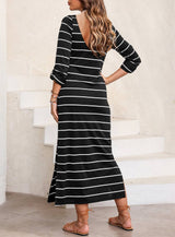 Striped Fall Maxi Dress