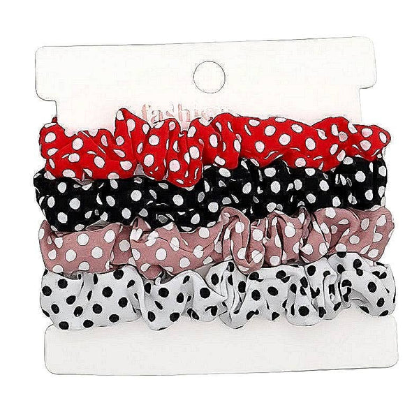 Dozen Polka Dot Scrunch Hair Tie