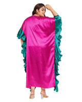 Ruffle Kaftan Fuchsia and Teal