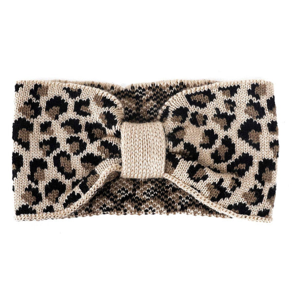 Leopard Animal Pattern Bow Ear Warm turban Headband