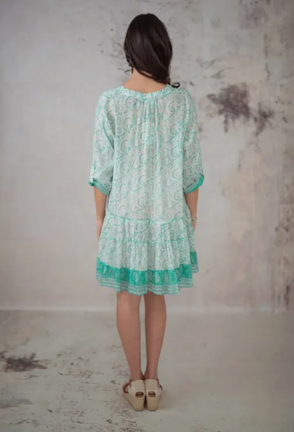 Mint Paisley Short Dress