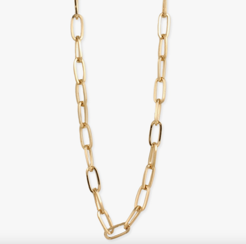 Simple Gold Paperclip Link Chain Necklace