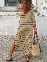 Striped Fall Maxi Dress