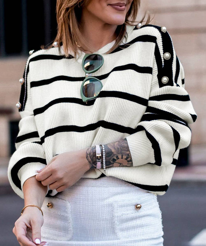 Madison Striped Pearl Sweater