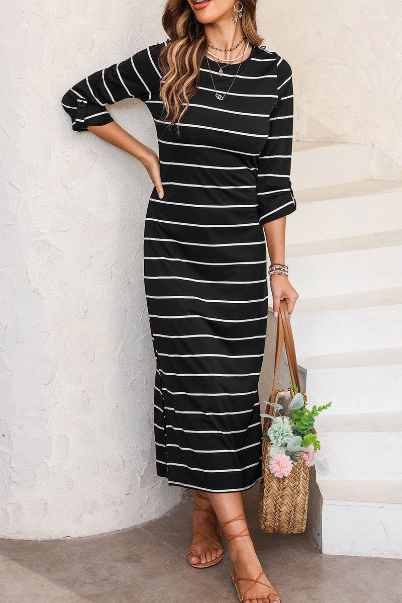 Striped Fall Maxi Dress