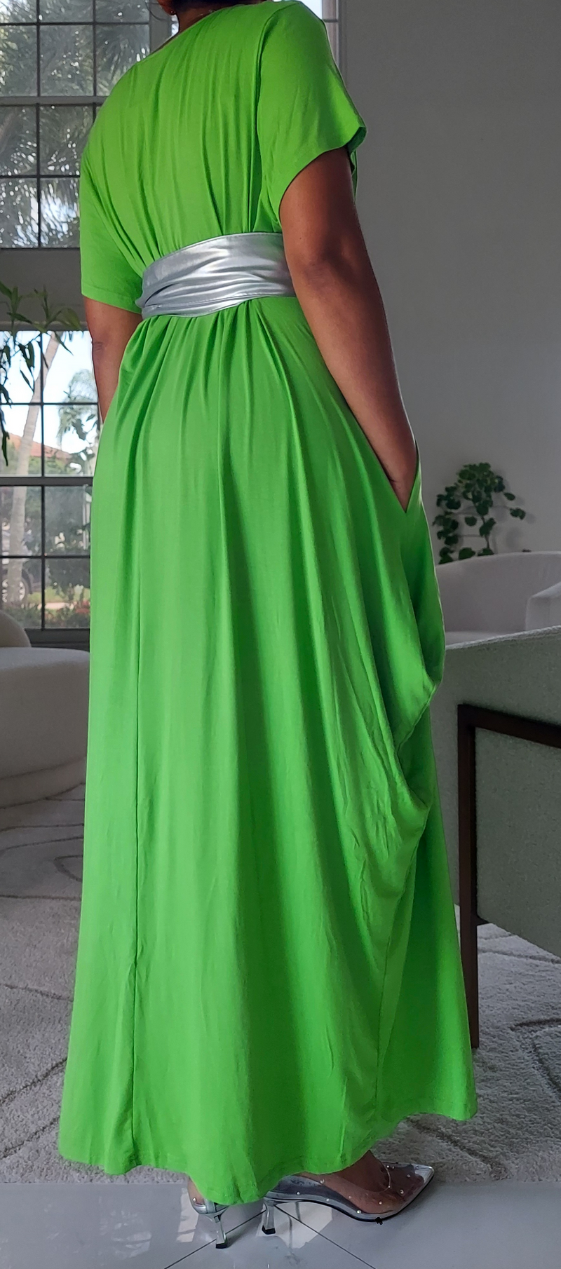 Faith Bubble  Jersey  Dress/Short Sleeve/ Apple Green