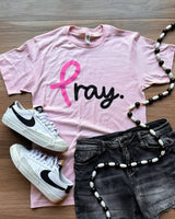 Pray Breast Cancer Awareness Graphic Tee: M