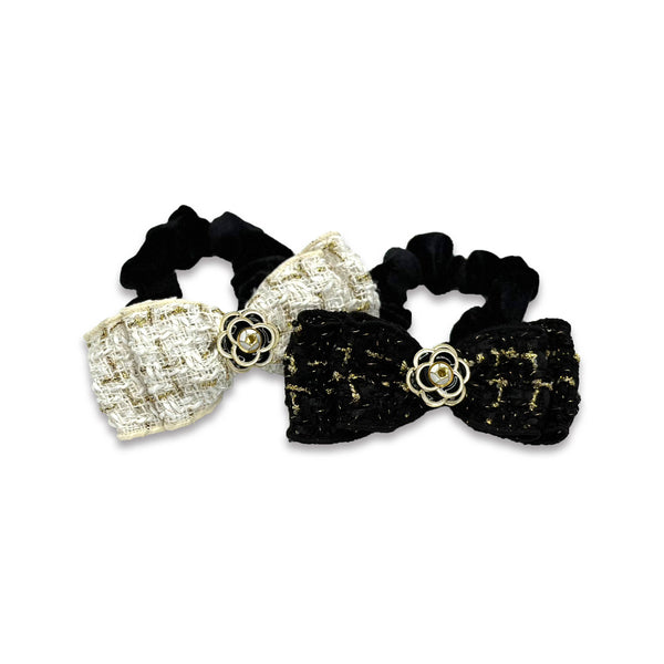 Boucle Scrunchie - Bow: Ivory